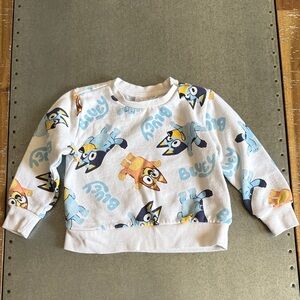 Bluey Bingo Sweatshirt Toddler White Pullover Crew Neck